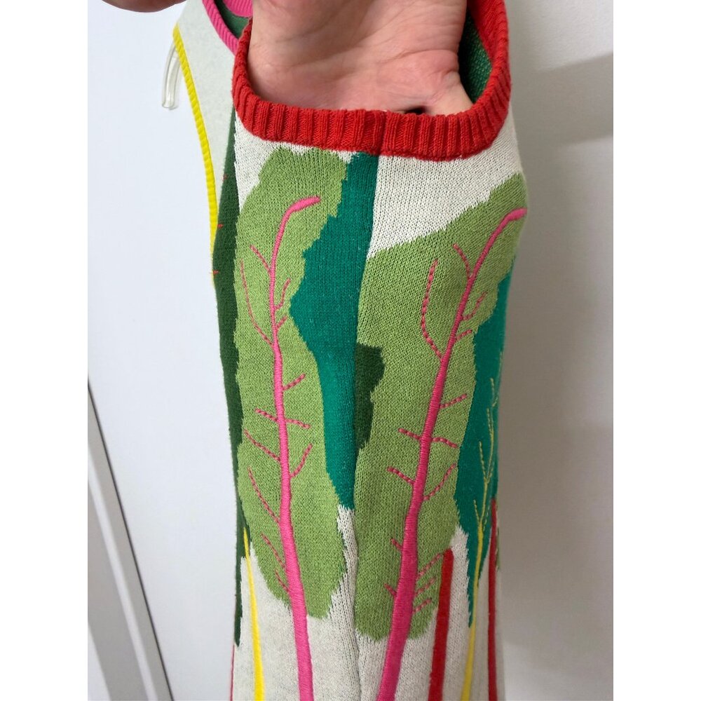 Rachel Antonoff Rainbow Chard Shell Sweater Tank Vest Cropped Lettuce Leaf L - Picture 12 of 12